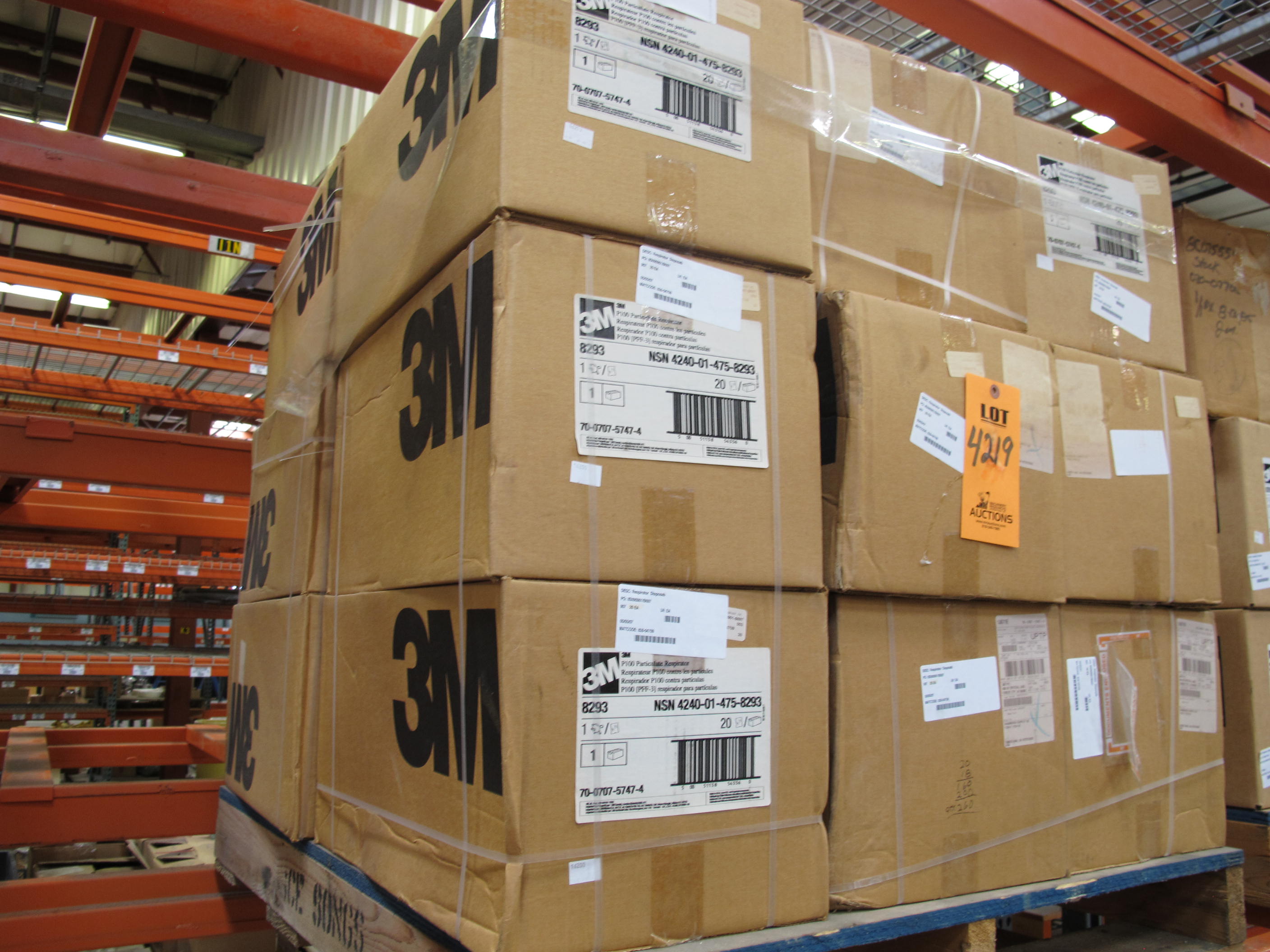 (260) 3M RESPIRATORS, DISPOSABLE TYPE, DUST FUMES AND MISTS KIND. LOADING & HANDLING FEE $15-4219